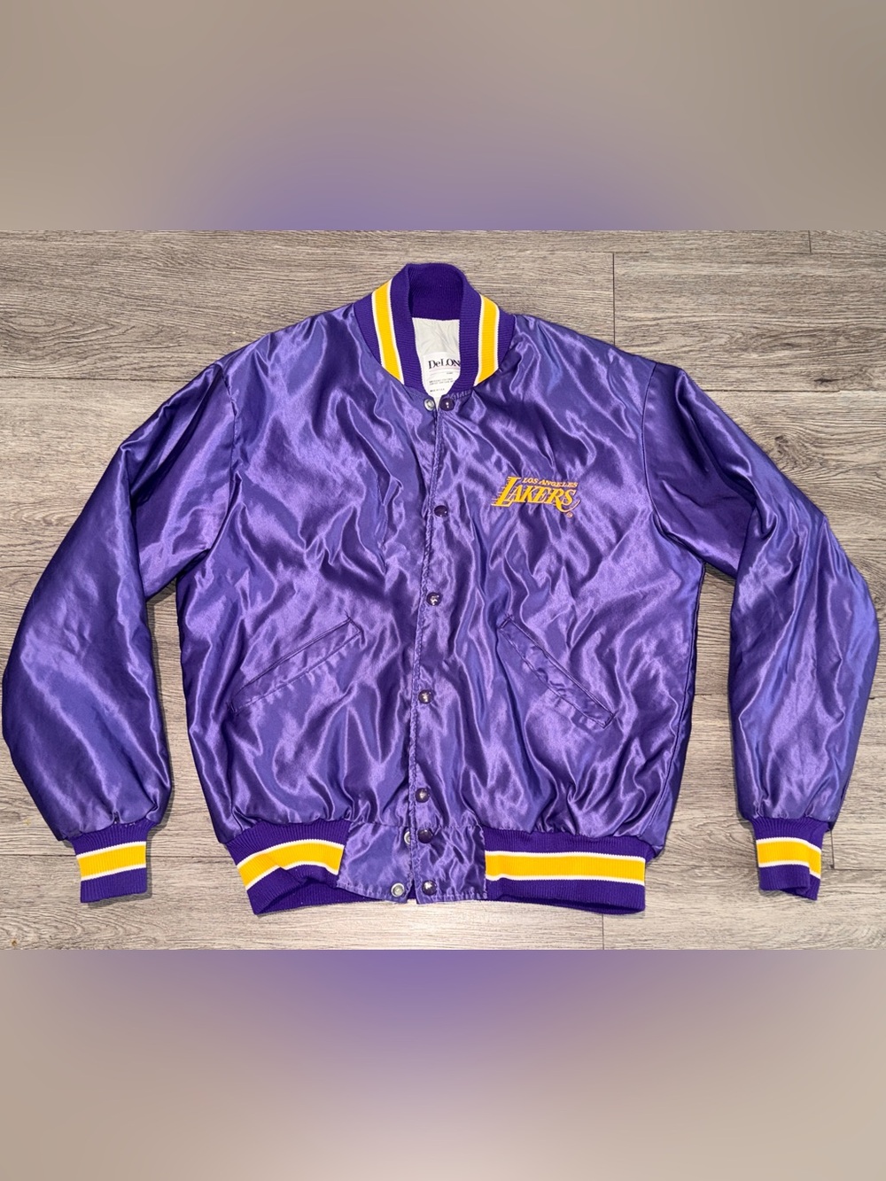 DELONG LAKERS VINTAGE SPORTS JACKET 
TAGGED LARGE